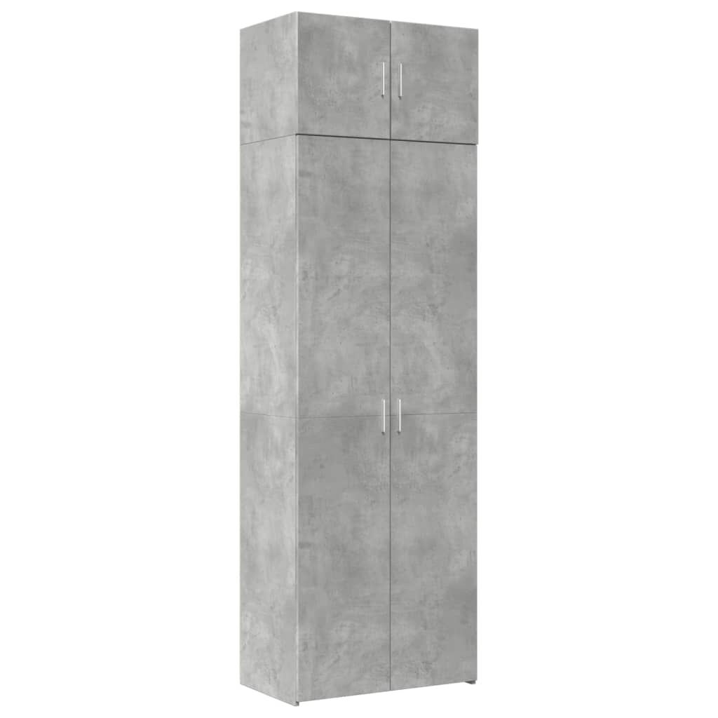 vidaXL Ραφιέρα με Ντουλάπια Γκρι Σκυροδέμ. 70x42,5x225 εκ. Επεξ. Ξύλο