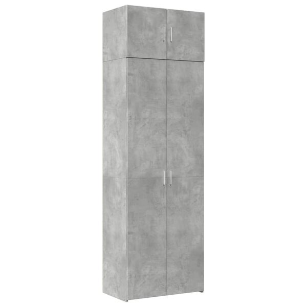 vidaXL Ραφιέρα με Ντουλάπια Γκρι Σκυροδέμ. 70x42,5x225 εκ. Επεξ. Ξύλο