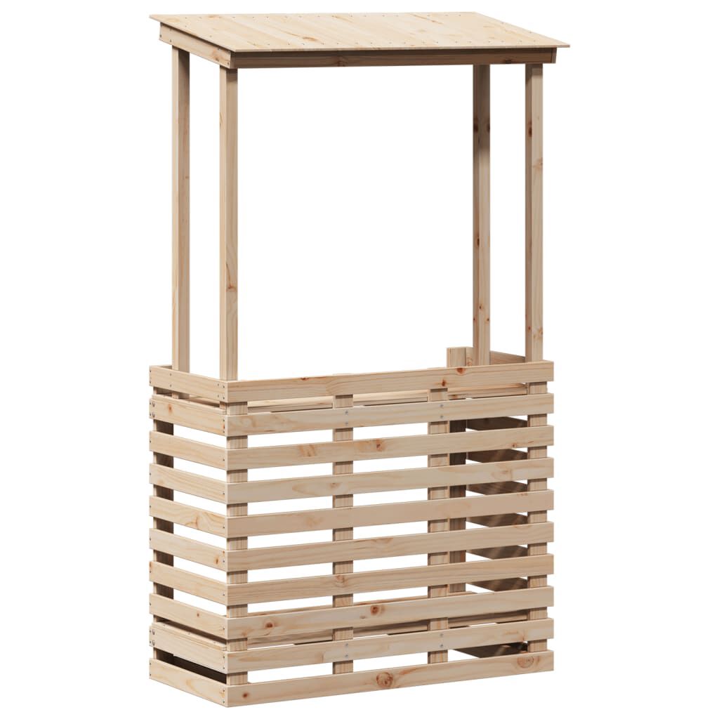 vidaXL Τραπέζι Μπαρ Κήπου με Οροφή 112,5x57x195,5 εκ. Μασίφ Πεύκο