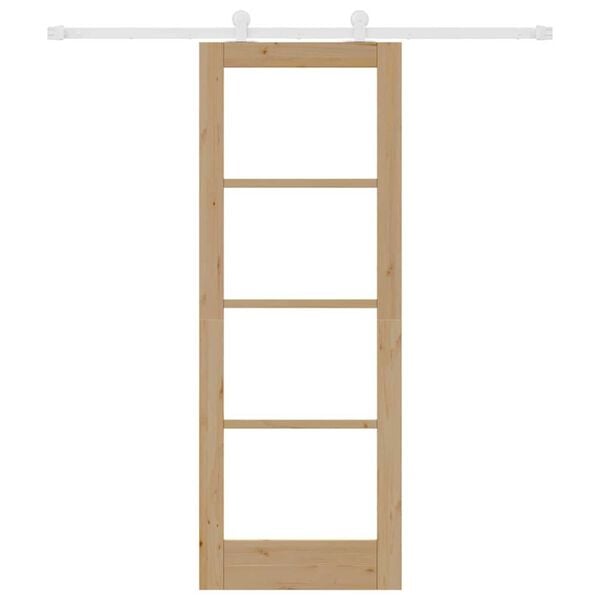 vidaXL Συρόμενη Πόρτα ORKDAL Καφέ 73.5 x 198.5 εκ. Ξύλο και μέταλλο