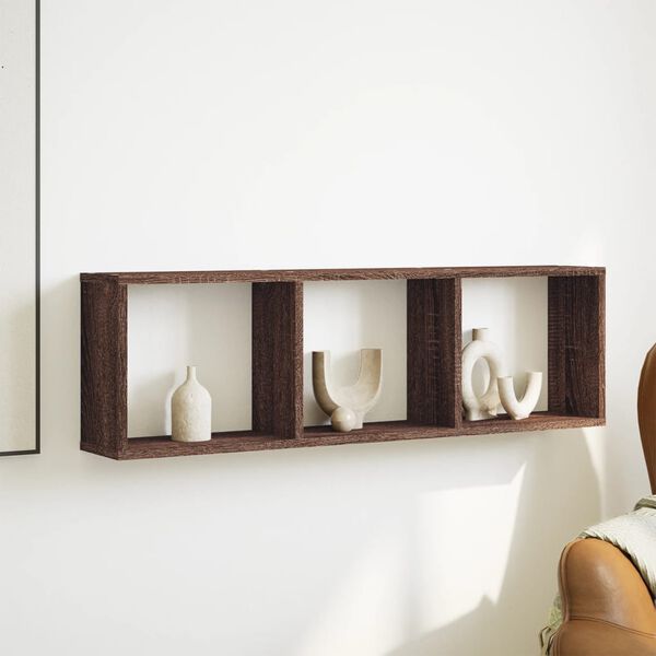 vidaXL Ντουλάπι Τοίχου Καφέ Δρυς 100x16x30 εκ. από Επεξεργασμένο Ξύλο