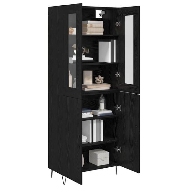 vidaXL Highboard &Lambda;&epsilon;&upsilon;&kappa;ό&sigmaf; &kappa;&alpha;&iota; &Mu;&alpha;ύ&rho;&omicron;&sigmaf; &Delta;&rho;&upsilon;&sigmaf; 69,5 x 34 x 180 &epsilon;&kappa;.