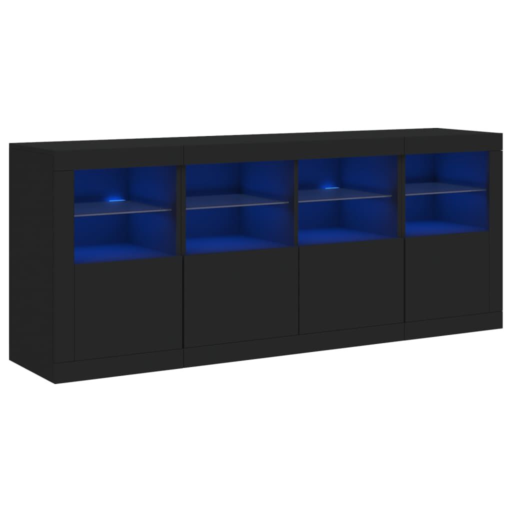 vidaXL Μπουφές με LED Μαύρος 163 x 37 x 67 εκ.