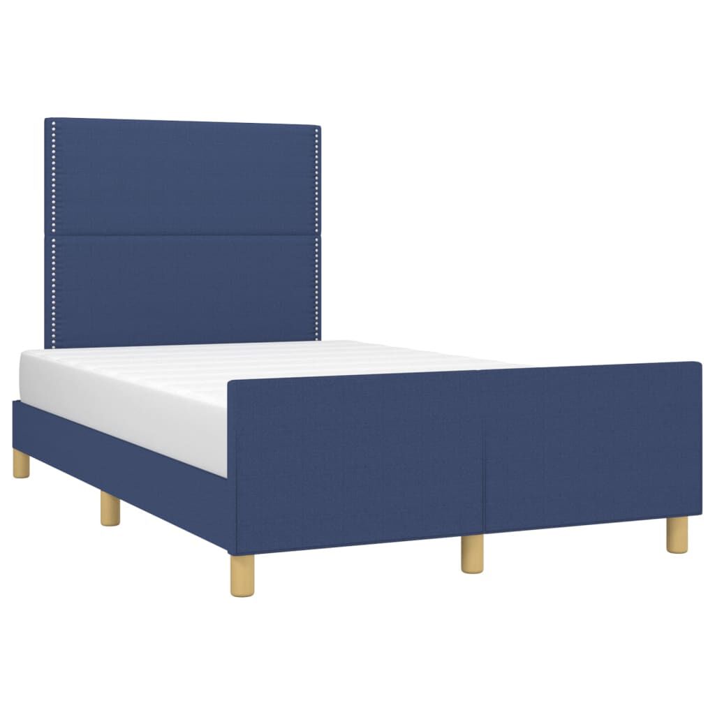 vidaXL Πλαίσιο κρεβατιού χωρίς στρώμα μπλε 120x200cm ύφασμα