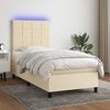 vidaXL &Kappa;&rho;&epsilon;&beta;ά&tau;&iota; Boxspring &mu;&epsilon; &Sigma;&tau;&rho;ώ&mu;&alpha; & LED &Kappa;&rho;&epsilon;&mu; 80x200 &epsilon;&kappa;. &Upsilon;&phi;&alpha;&sigma;&mu;ά&tau;&iota;&nu;&omicron;