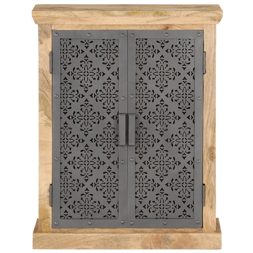 vidaXL Ντουλάπι 60x35x75 εκ. από Μασίφ Ξύλο Μάνγκο με Ατσάλινες Πόρτες