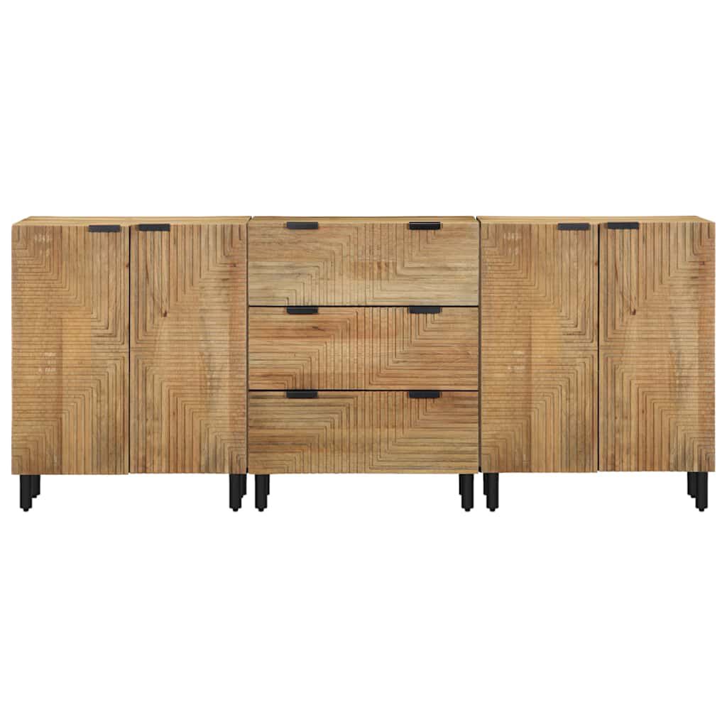 vidaXL 3 τεμαχίων Sideboards καφέ 60x33x75 cm μασίφ ξύλο Mango