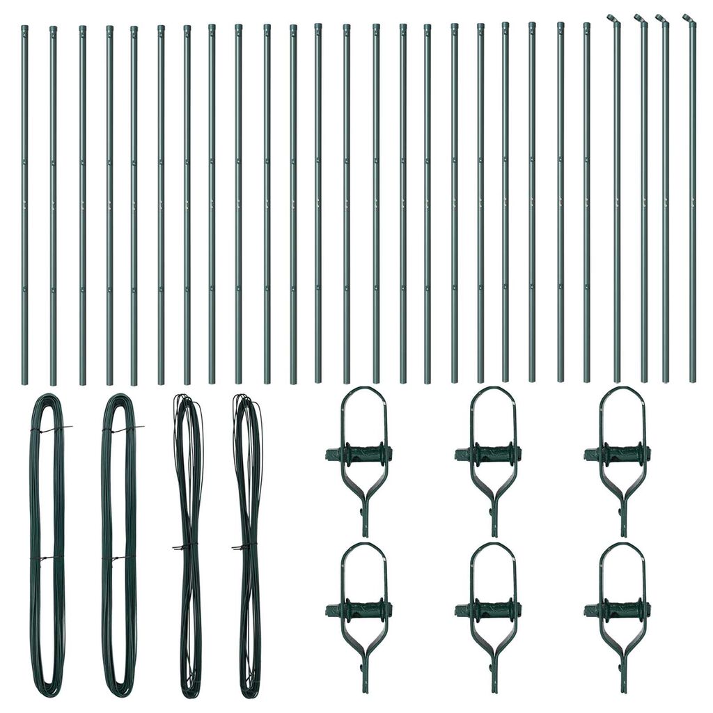 vidaXL Στύλος Περιφράξεων 26 pcs Πράσινο 3.2 x 3.2 x 170 εκ Ατσάλι