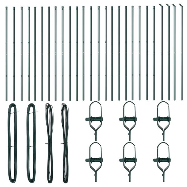 vidaXL Στύλος Περιφράξεων 26 pcs Πράσινο 3.2 x 3.2 x 170 εκ Ατσάλι
