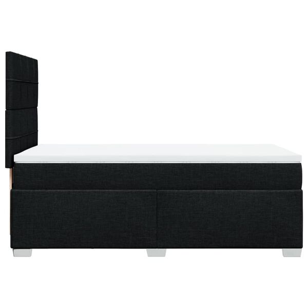 vidaXL Κρεβάτι Boxspring με Στρώμα Μαύρο 80 x 200 εκ. Υφασμάτινο