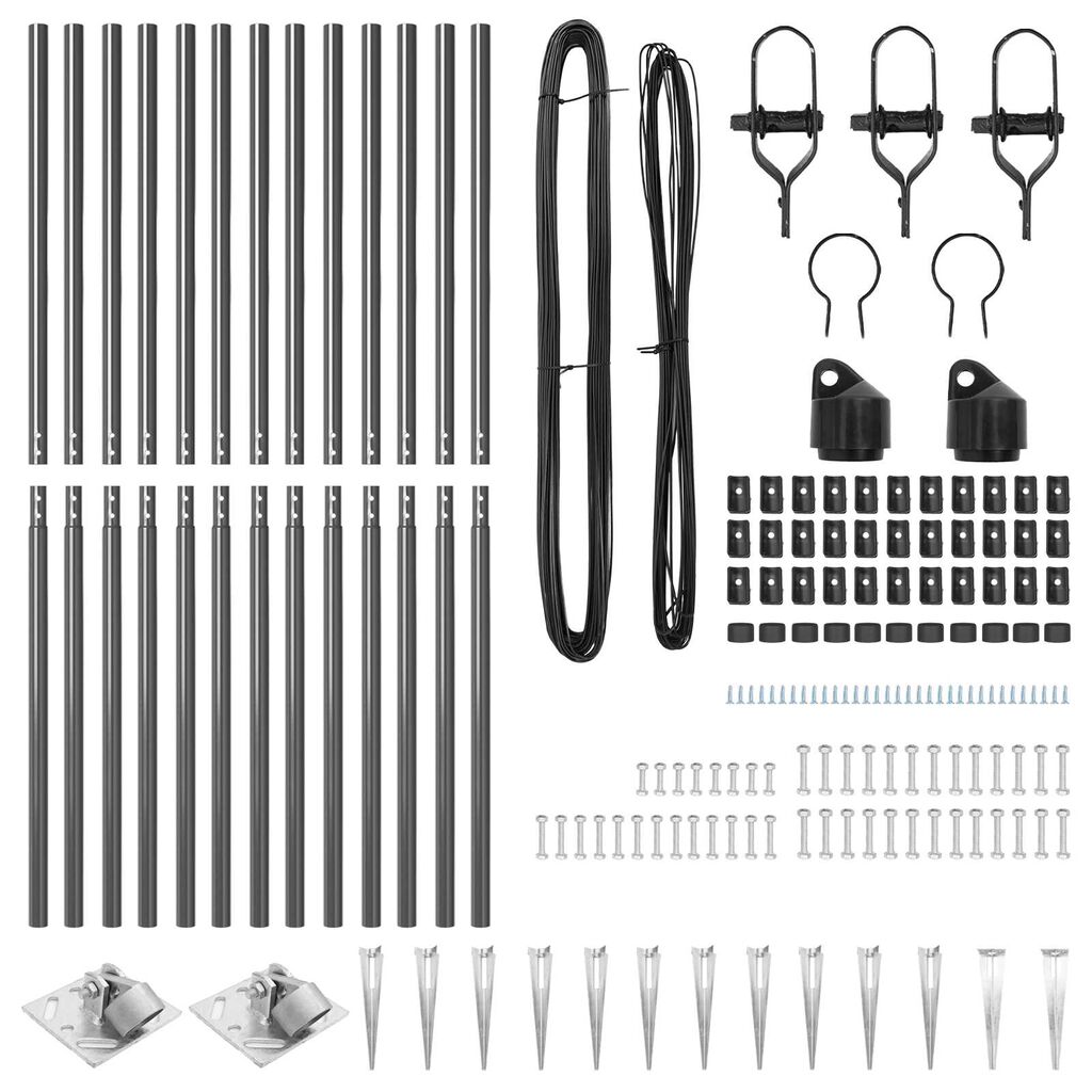 vidaXL Πό posts φράχτη 13 pcs Γκρι Ø32mm 140 εκ Γαλβανισμένος χάλυβας