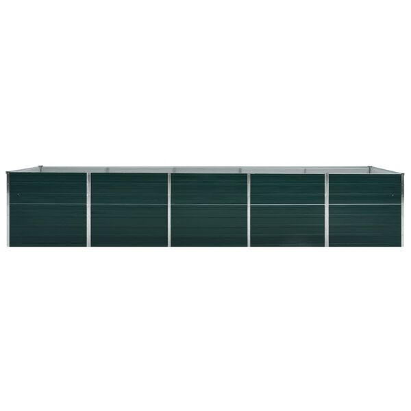 vidaXL Ζαρντινιέρα Υπερυψωμένη Πράσινη 400x80x45 εκ. Γαλβαν. Χάλυβας