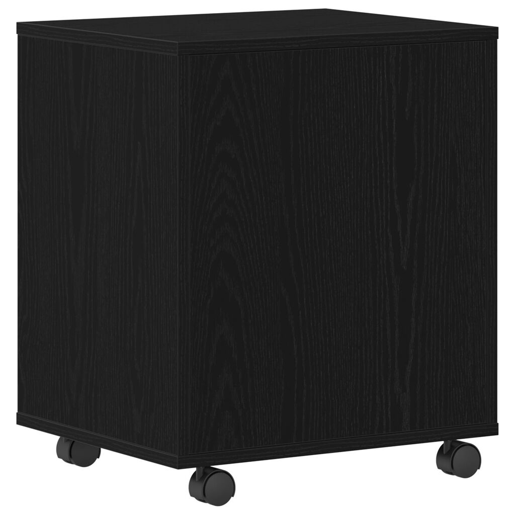 vidaXL Κιβώτιο με Ρόδες Μαύρη Δρυ 45x38x54 εκ. Επεξεργασμένο Ξύλο