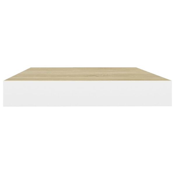 vidaXL Ράφια Τοίχου 4 τεμ. Δρυς/Άσπρο 50 x 23 x 3,8 εκ. MDF