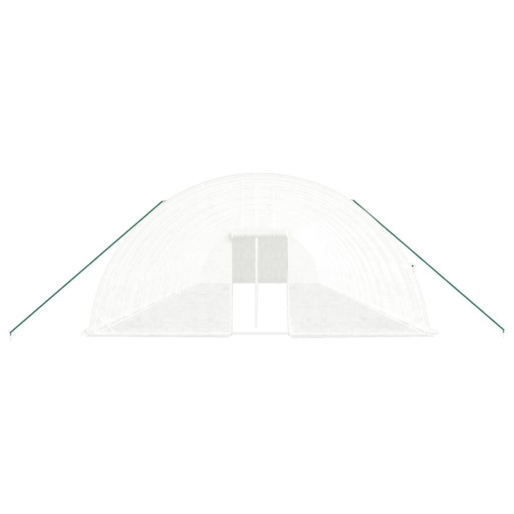 vidaXL Θερμοκήπιο με Ατσάλινο Πλαίσιο Λευκό 108 μ² 18 x 6 x 2,85 μ.