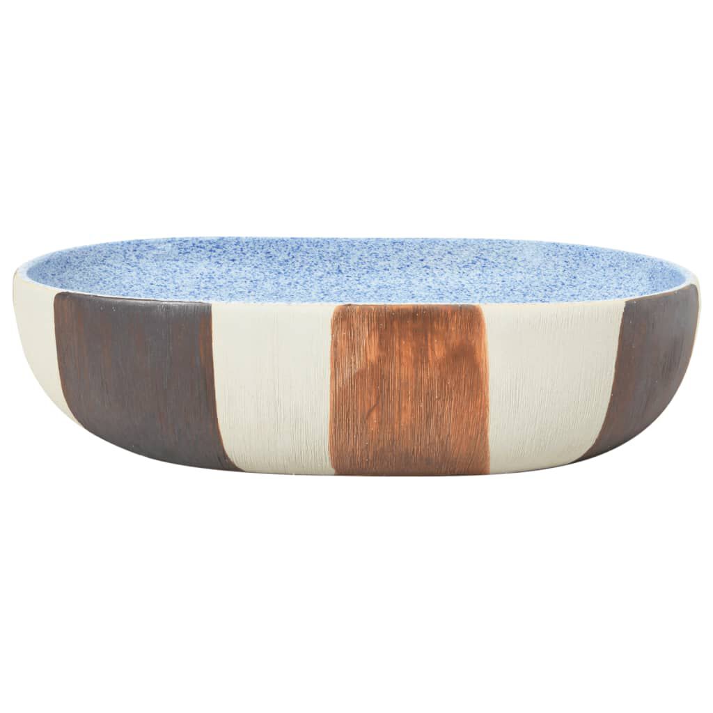 vidaXL Νιπτήρας Οβάλ Πολύχρωμος 59 x 40 x 14 εκ. Κεραμικός