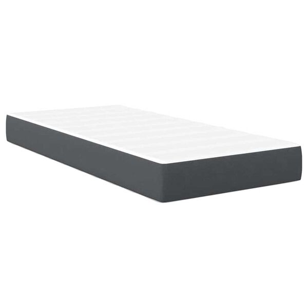vidaXL Στρώμα Κρεβατιού με στρώμα Γκρι 90 x 190 cm ύφασμα
