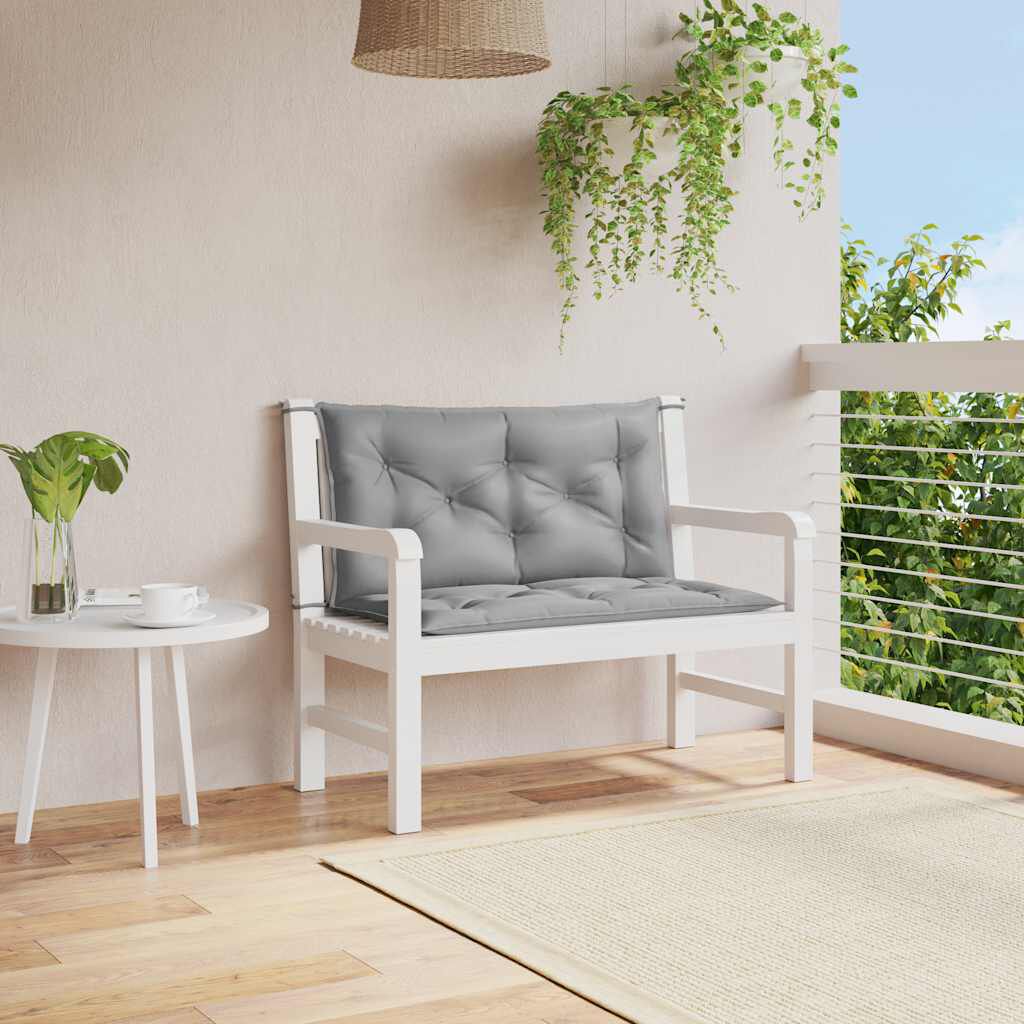 vidaXL Μαξιλάρι Πάγκου Κήπου Γκρι 100x(50+50)x7 εκ. Ύφασμα Oxford