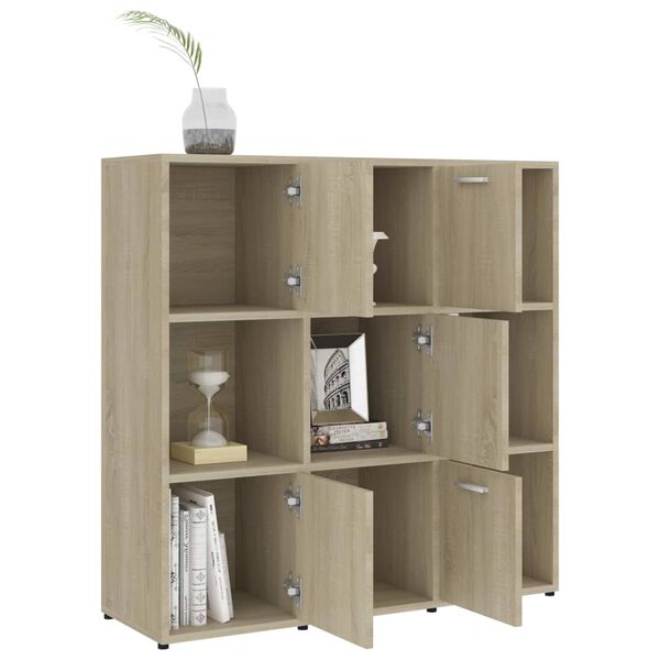 vidaXL Βιβλιοθήκη Χρώμα Sonoma Δρυς 90 x 30 x 90 εκ. από Επεξ. Ξύλο