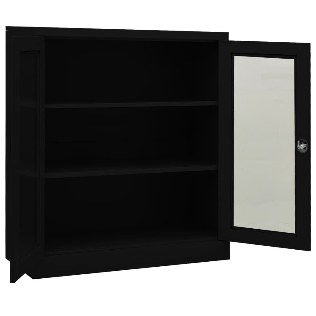 vidaXL Ντουλάπα Γραφείου Μαύρη 90 x 40 x 105 εκ. Ατσάλινη