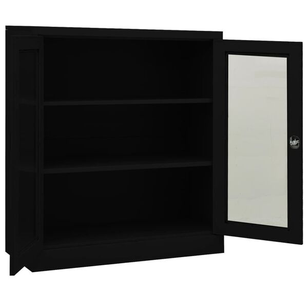 vidaXL Ντουλάπα Γραφείου Μαύρη 90 x 40 x 105 εκ. Ατσάλινη