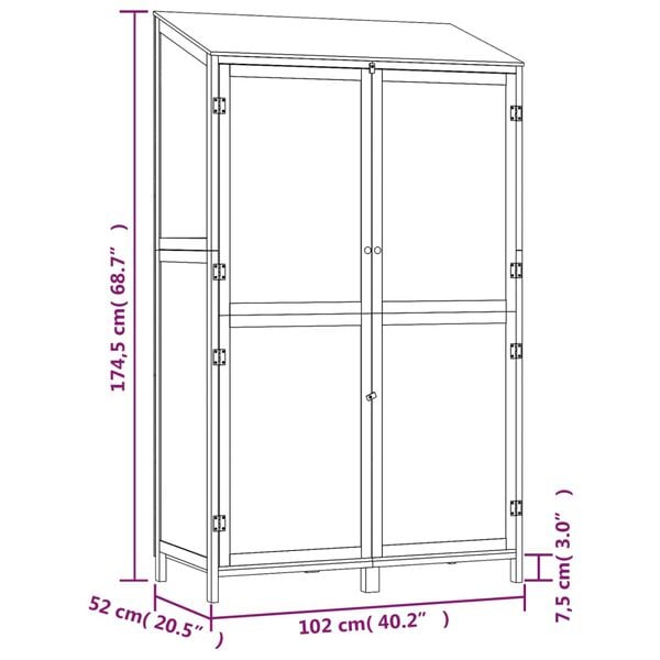 vidaXL Αποθήκη Κήπου Λευκή 102 x 52 x 174,5 εκ. από Μασίφ Ξύλο Ελάτης
