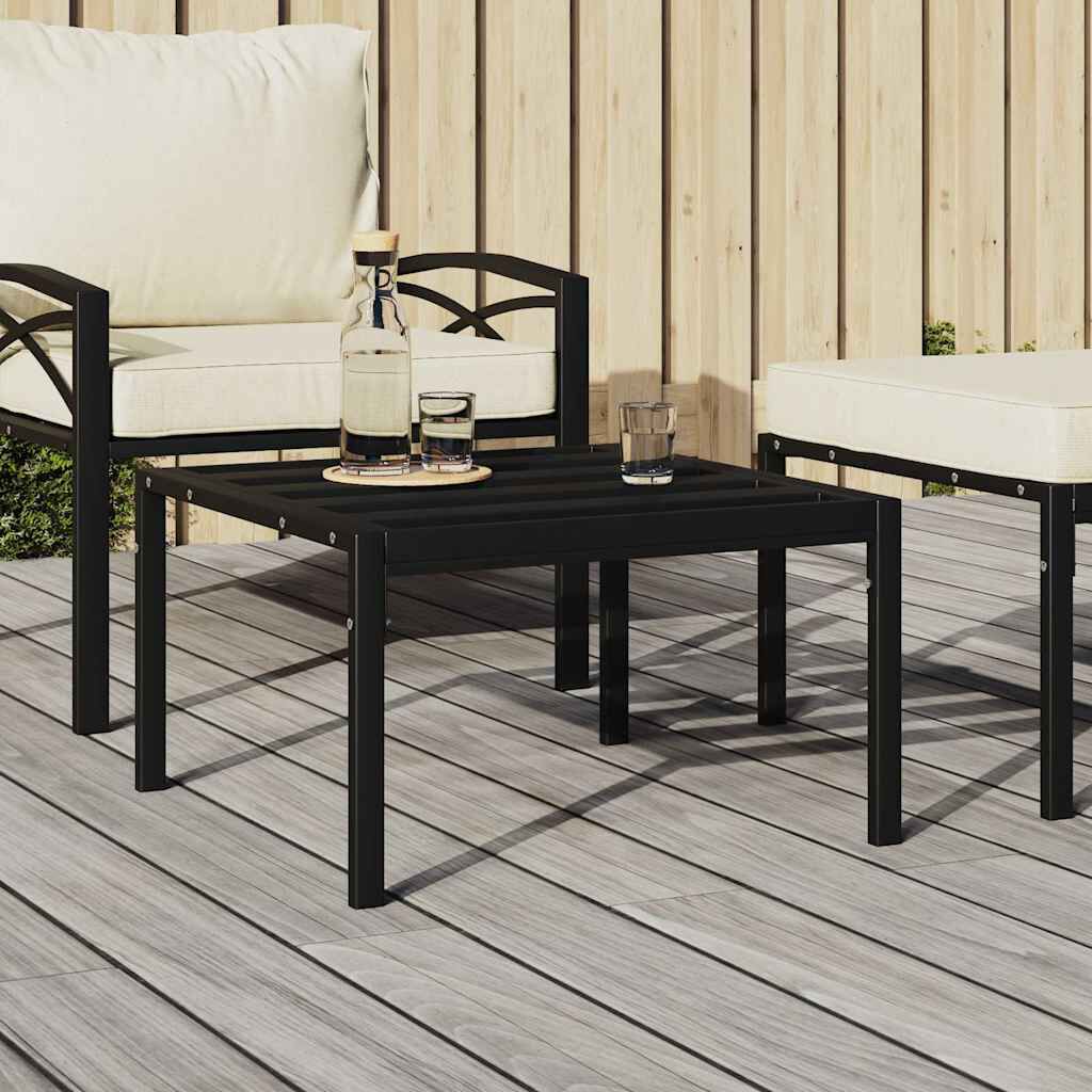 vidaXL Τραπεζάκι Κήπου Μαύρο 60 x 60 x 35 εκ. από Ατσάλι
