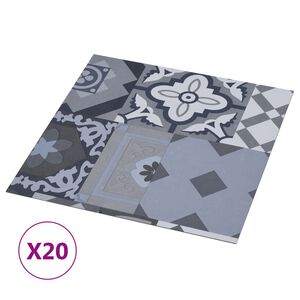 vidaXL Δάπεδο Αυτοκόλλητο Mono Pattern 20 τεμ. 1,86 μ² από PVC