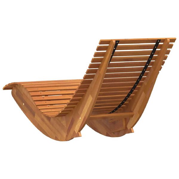 vidaXL Ξαπλώστρες με Κούνια 2 pcs Καφέ 154 x 60 x 74 εκ
