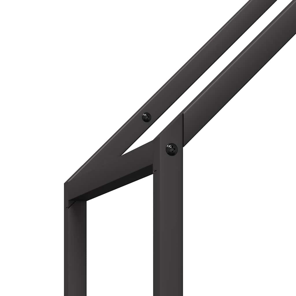 vidaXL Ράφι για καυσόξυλα Μαύρο 40x25x120 cm Ατσάλι ψυχρής έλασης