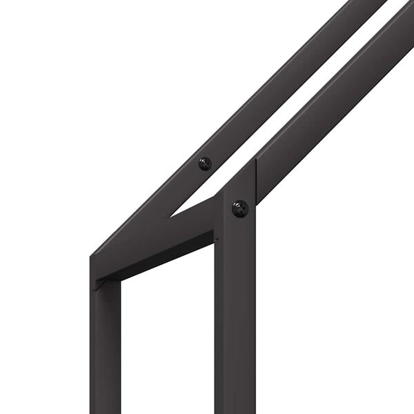 vidaXL Ράφι για καυσόξυλα Μαύρο 40x25x120 cm Ατσάλι ψυχρής έλασης