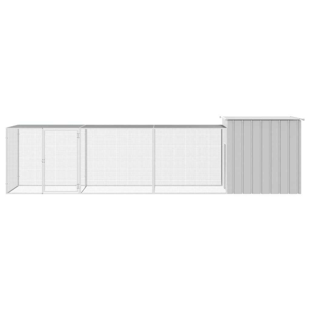 vidaXL Κοτέτσι - Κλουβί Γκρι 400x91x100 εκ. από Γαλβανισμένο Χάλυβα