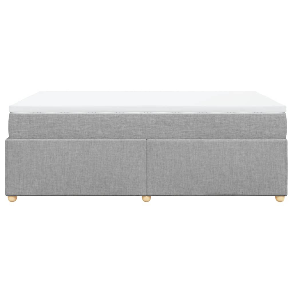 vidaXL Κρεβάτι Boxspring με Στρώμα Ανοιχτό Γκρι 120x200 εκ. Υφασμάτινο