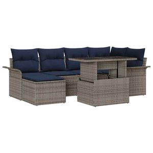 vidaXL &Sigma;&epsilon;&tau; &Kappa;&alpha;&nu;&alpha;&pi;έ &Kappa;ή&pi;&omicron;&upsilon; &mu;&epsilon; &mu;&alpha;&xi;&iota;&lambda;ά&rho;&iota; 7 pcs &Gamma;&kappa;&rho;&iota; &Pi;&omicron;&lambda;&upsilon; &Rho;&alpha;&tau;ά&nu;