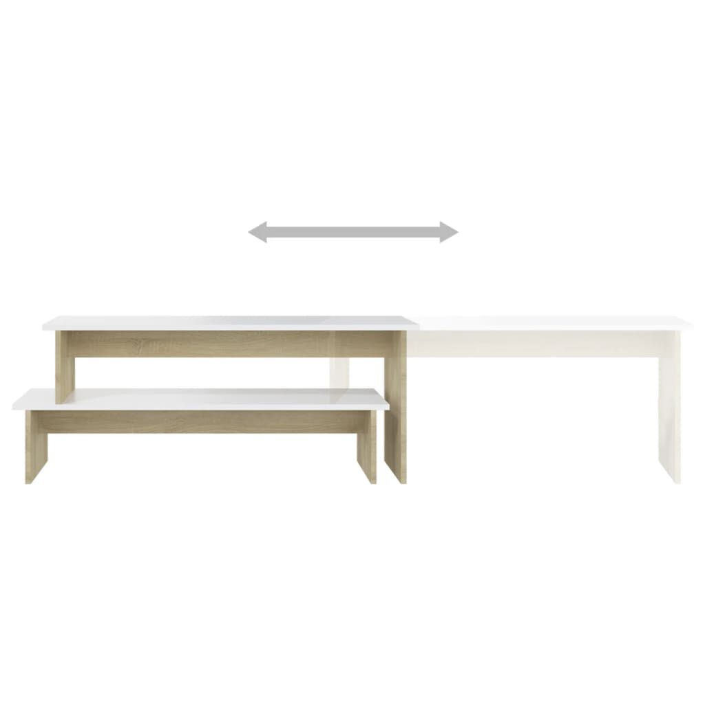 vidaXL Έπιπλο Τηλεόρασης Sonoma Δρυς/Λευκό 180x30x43εκ από Επεξ. Ξύλο