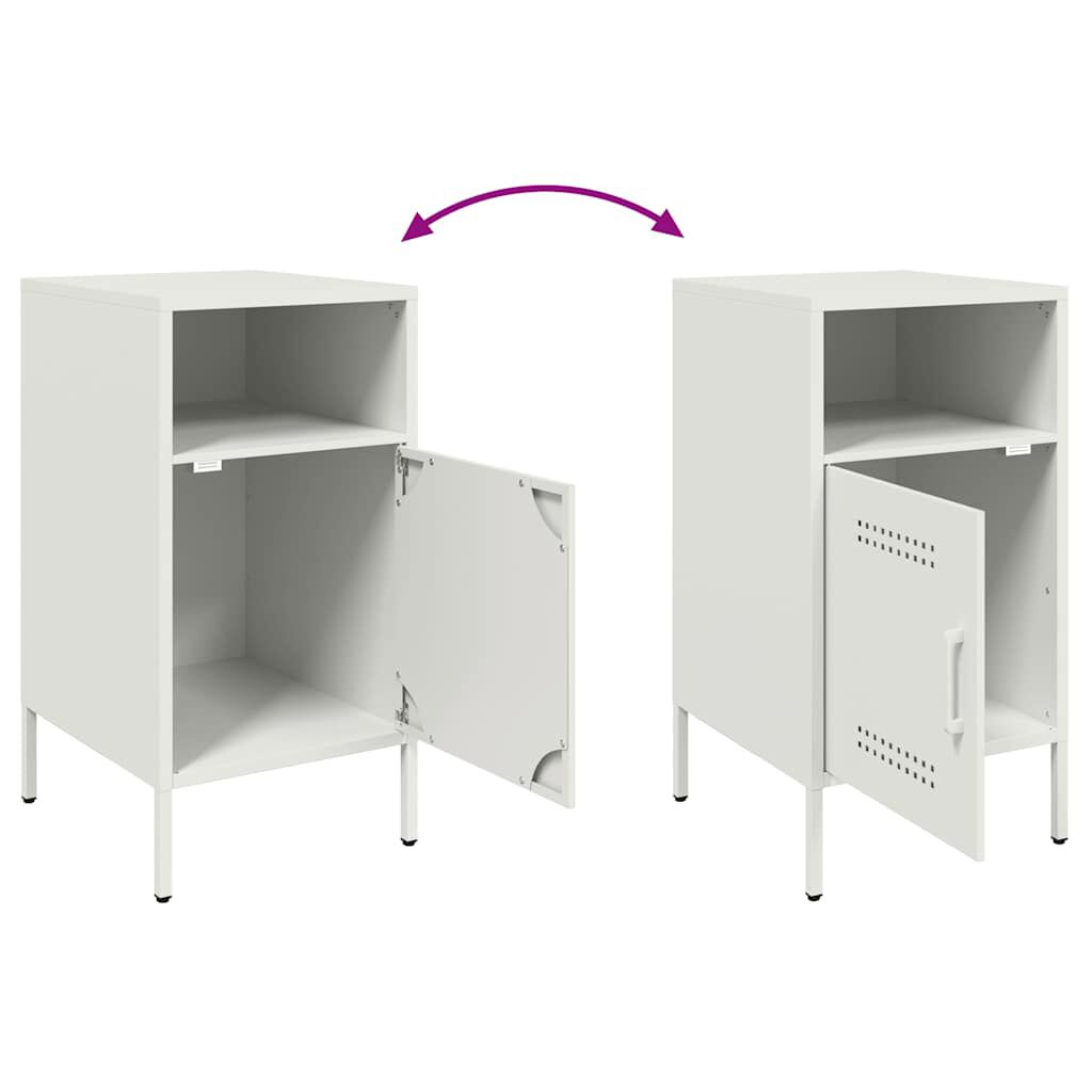 vidaXL Κομοδίνα 2 τεμ. Λευκά 36x39x68 εκ. από Χάλυβα