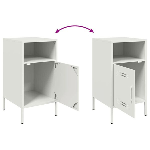 vidaXL Κομοδίνα 2 τεμ. Λευκά 36x39x68 εκ. από Χάλυβα