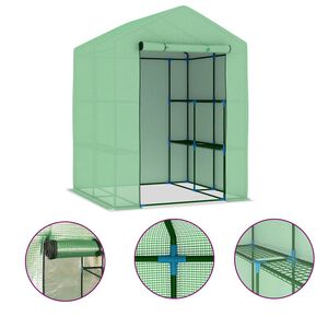 vidaXL &Theta;&epsilon;&rho;&mu;&omicron;&kappa;ή&pi;&iota;&omicron; &mu;&epsilon; &Rho;ά&phi;&iota;&alpha; 143 x 143 x 195 &epsilon;&kappa;. &alpha;&pi;ό &Alpha;&tau;&sigma;ά&lambda;&iota;