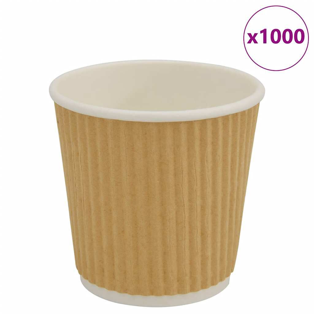 vidaXL Χάρτινα κύπελλα καφέ 1000 τεμάχια 4oz 100ml καφέ