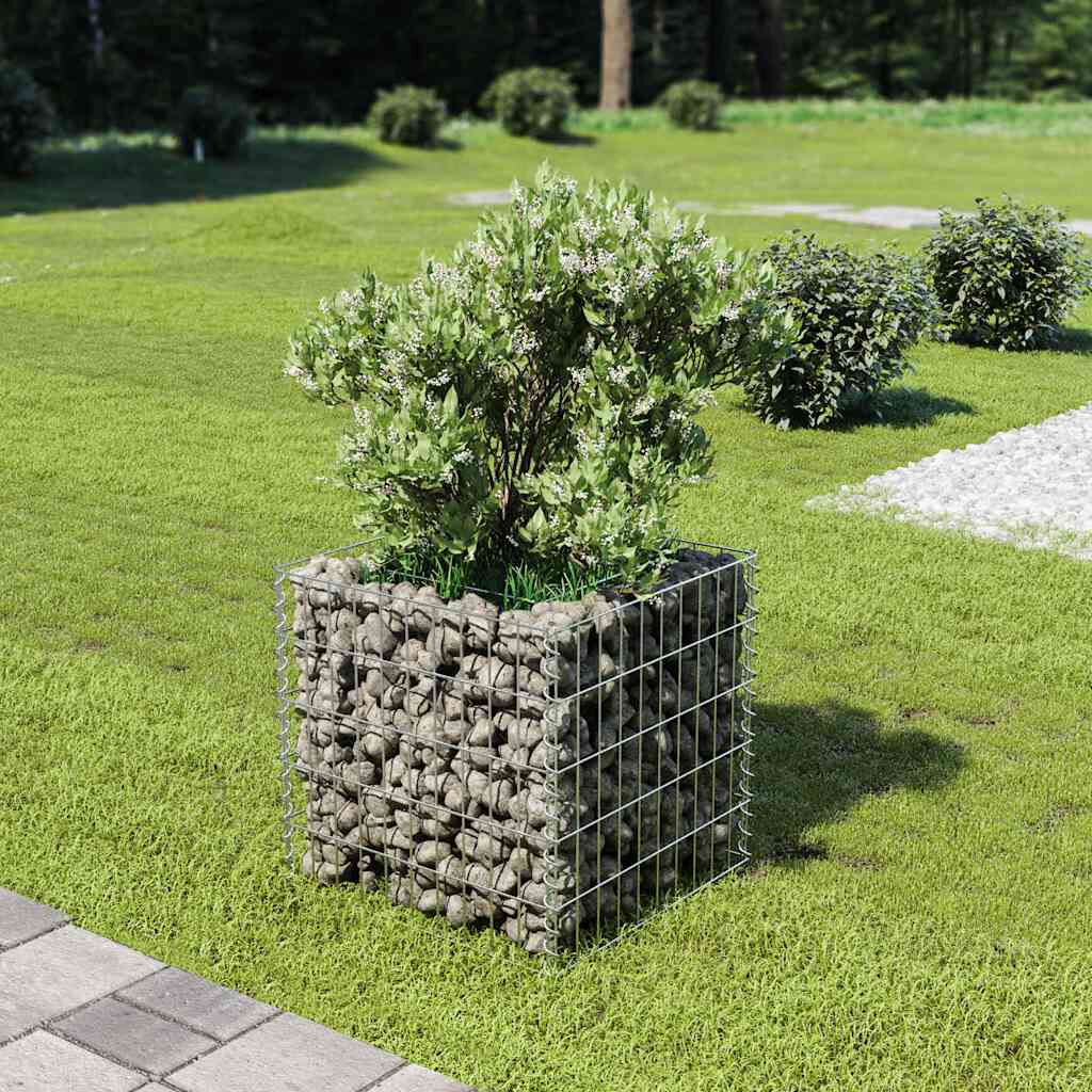 vidaXL Συρματοκιβώτιο-Γλάστρα Υπερυψωμένη 50x50x50 εκ. Γαλβ. Χάλυβας