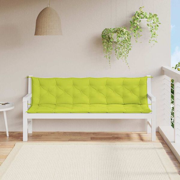vidaXL Μαξιλάρι Πάγκου Κήπου Αν. Πράσινο 200x(50+50)x7εκ Ύφασμα Oxford
