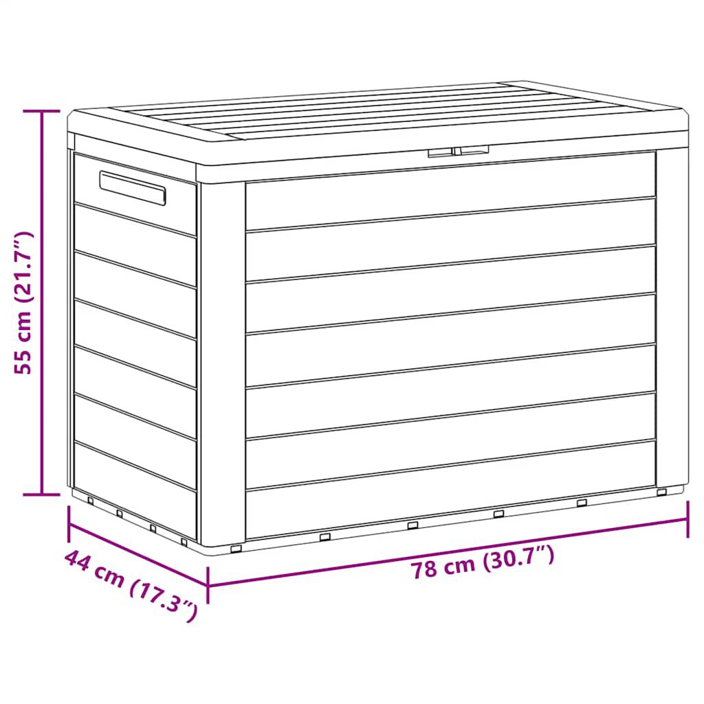 vidaXL Μπαούλο Αποθήκευσης Κήπου Ανθρακί 78 x 44 x 55 εκ.