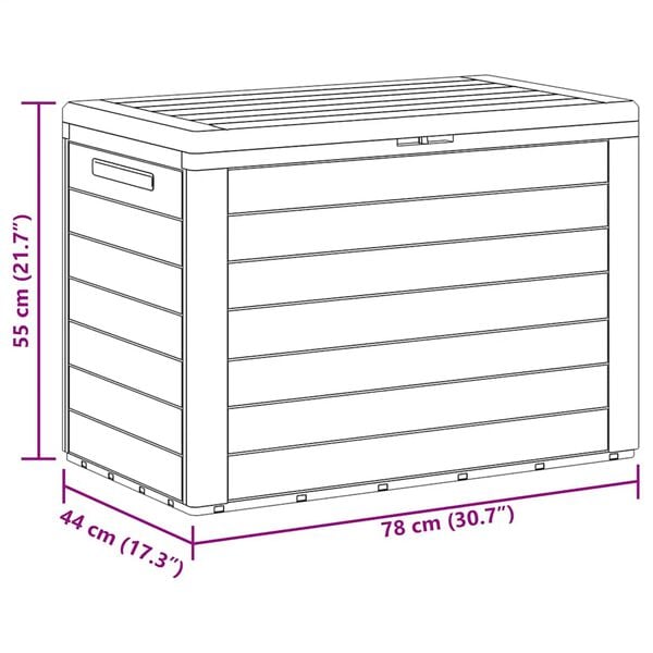 vidaXL Μπαούλο Αποθήκευσης Κήπου Ανθρακί 78 x 44 x 55 εκ.