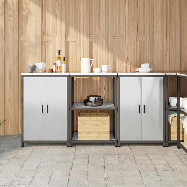 vidaXL &Sigma;&epsilon;&tau; &Alpha;&pi;&omicron;&theta;ή&kappa;&epsilon;&upsilon;&sigma;&eta;&sigmaf; &Kappa;&omicron;&upsilon;&zeta;ί&nu;&alpha;&sigmaf; &mu;&epsilon; &rho;ά&phi;&iota; 3 pcs &Alpha;&sigma;&eta;&mu;ί &Alpha;&nu;&omicron;&xi;&epsilon;ί&delta;&omega;&tau;&omicron; &alpha;&tau;&sigma;ά&lambda;&iota;