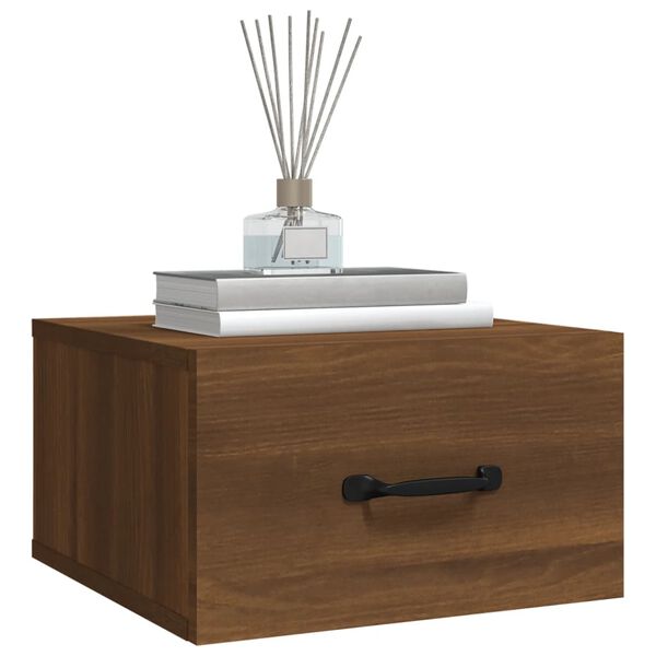 vidaXL Κομοδίνα Επιτοίχια 2 τεμ. Καφέ Δρυς 35 x 35 x 20 εκ.