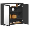vidaXL Καθρέφτης Μπάνιου με Ντουλάπι Μαύρος 65x20x60 εκ. Επεξ. Ξύλο