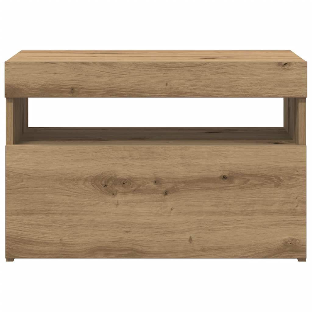 ντουλάπι τηλεόρασης vidaXL με φώτα LED Artisan Oak Κατασκευασμένο ξύλο