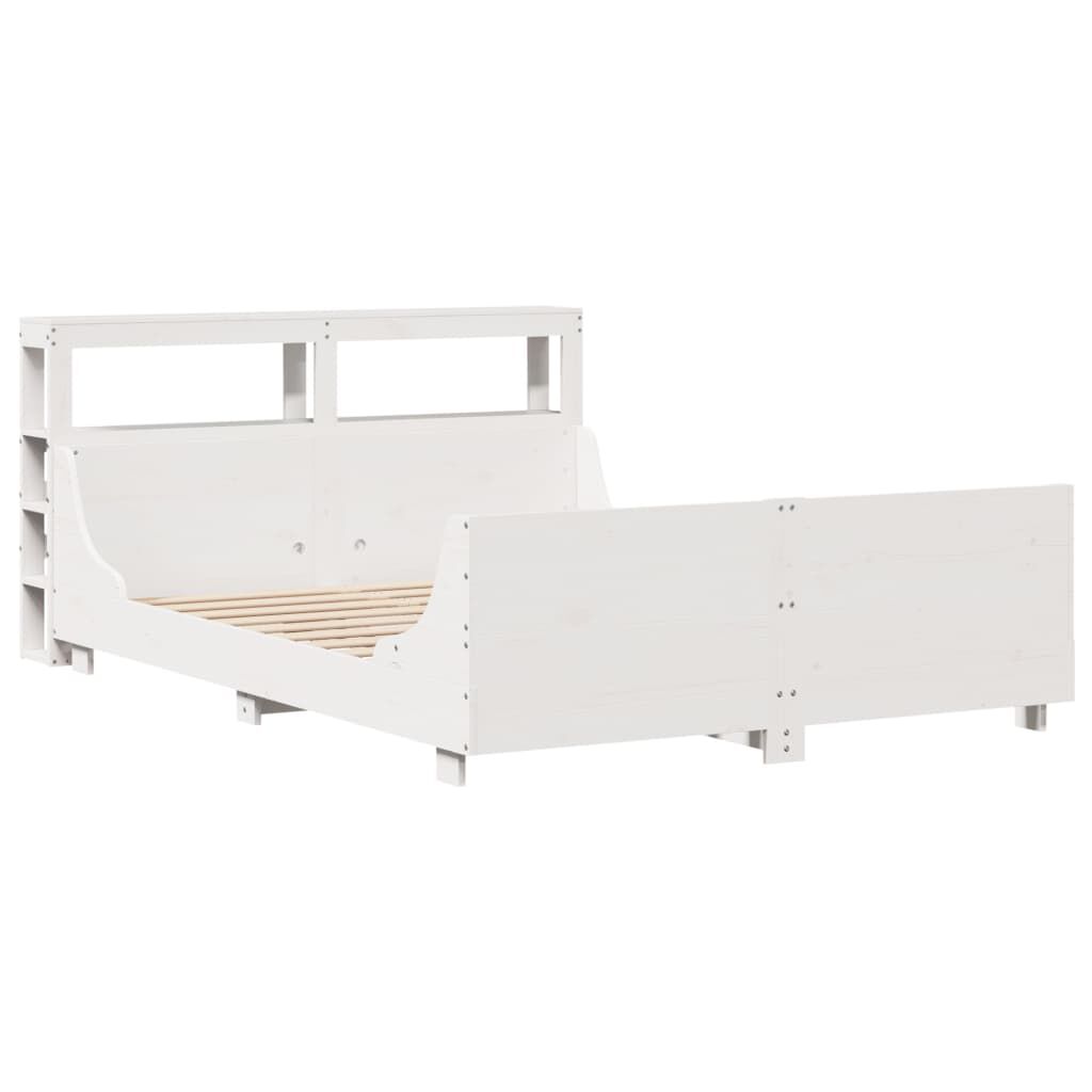 vidaXL Σκελετός Κρεβ. Χωρίς Στρώμα Λευκό 135x190 εκ Μασίφ Πεύκο