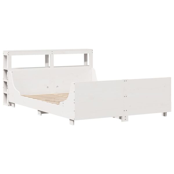 vidaXL Σκελετός Κρεβ. Χωρίς Στρώμα Λευκό 135x190 εκ Μασίφ Πεύκο