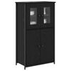 vidaXL Highboard &Mu;&alpha;ύ&rho;&eta; &Omicron;&xi;&upsilon;ά 62 x 32 x 106,5 &epsilon;&kappa; &Epsilon;&pi;&epsilon;&xi;&epsilon;&rho;&gamma;&alpha;&sigma;&mu;έ&nu;&omicron; &xi;ύ&lambda;&omicron;